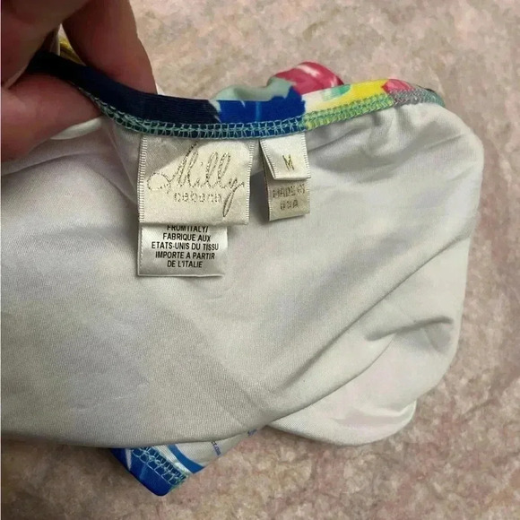 NWOT Milly Cabana Gold Ring Feather Print Bikini Bottom M - Picture 3 of 4